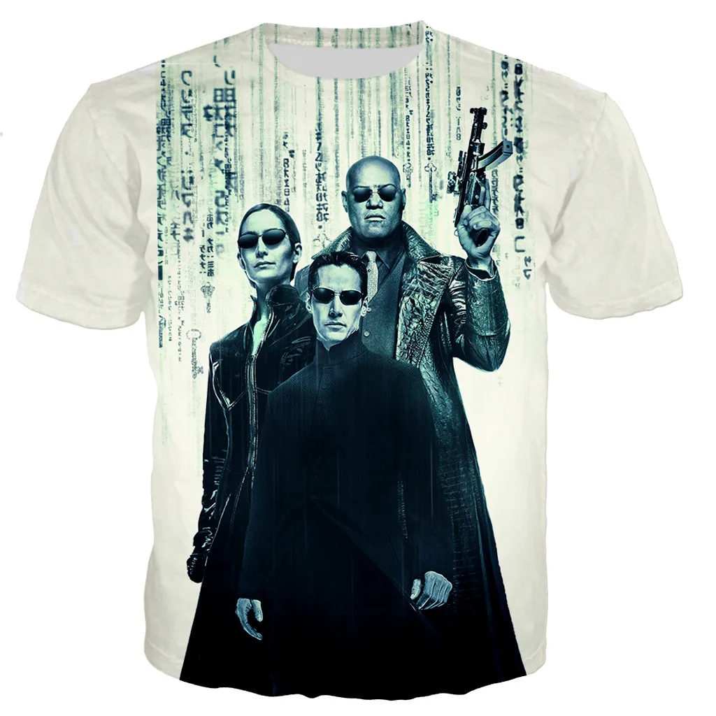 2023 New American TV Series The Matrix 3D Print T Shirts Men/women 3D The Matrix Printed T-shirt Oversized Tees Tops