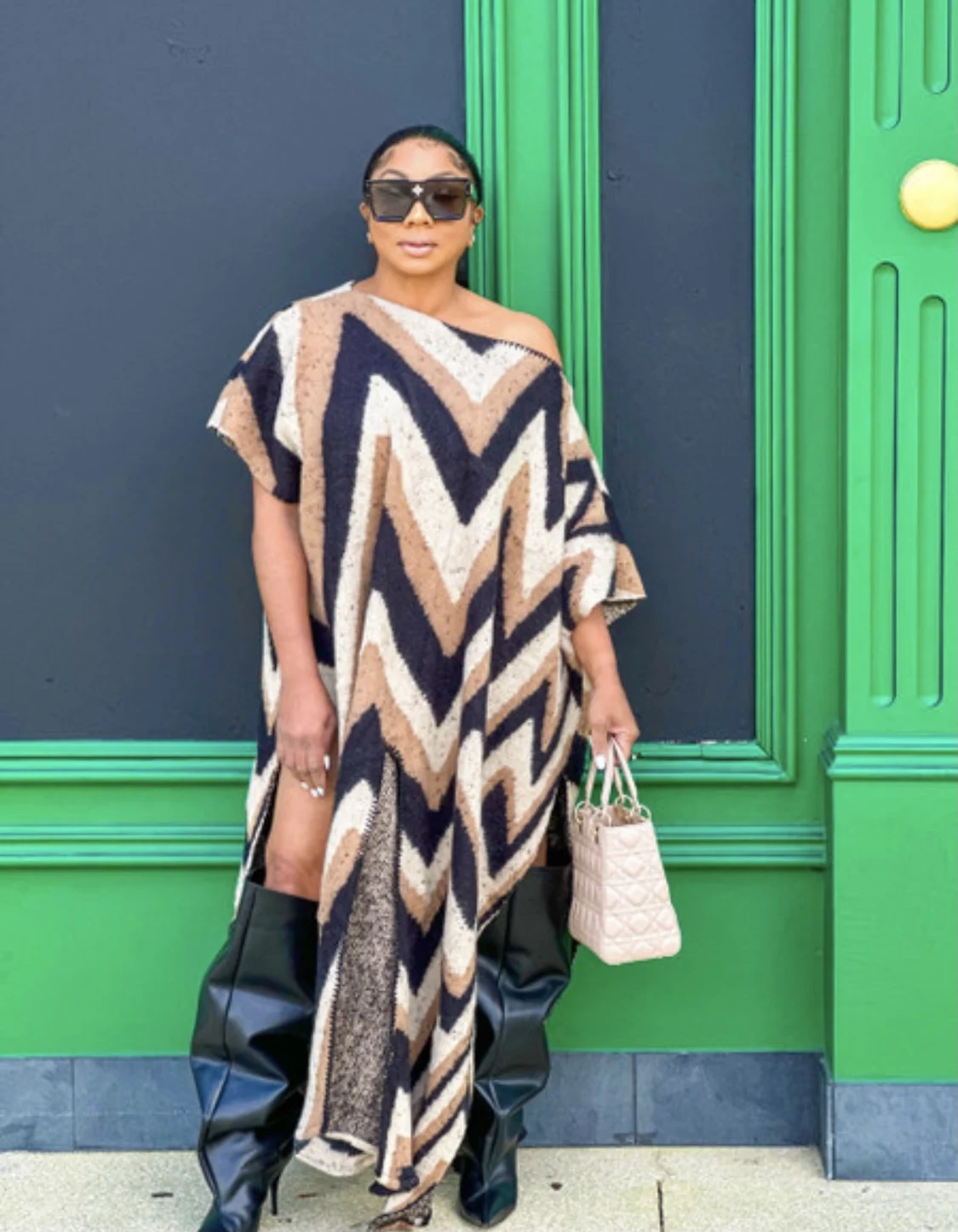 Fashion Women 2023 New Crinkle Printed Warm Loose Kaftan Dress Melaya Poncho African Lady Thick Winter Streetwear Quality Dress