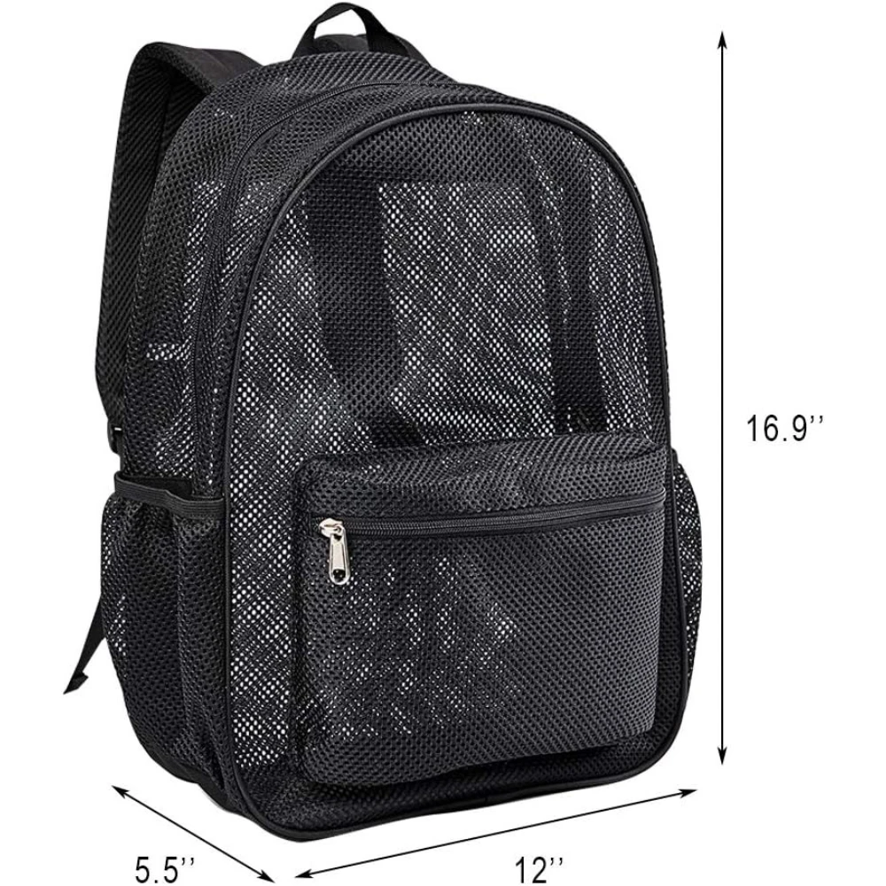 Mochila de malha resistente, grande, transparente, respirável, resistente a rasgos, aprovada pela escola, mochila de segurança para adolescentes do ensino médio, academia