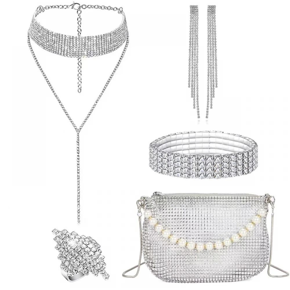 5ชิ้น70s ชุดอุปกรณ์เสริมสำหรับผู้หญิงชุดดิสโก้สำหรับปาร์ตี้ฮาโลวีนคริสต์มาส