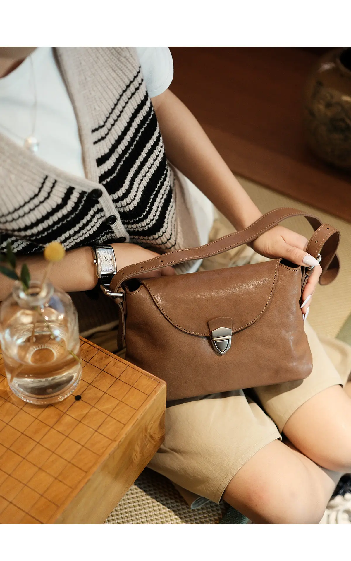 PNDME Vintage-Designer-Handtasche, handgefertigt, hochwertige Damen-Umhängetasche aus echtem Leder, ideal für den täglichen Gebrauch, Arbeit und Reisen, aus Rindsleder. – Detail 8