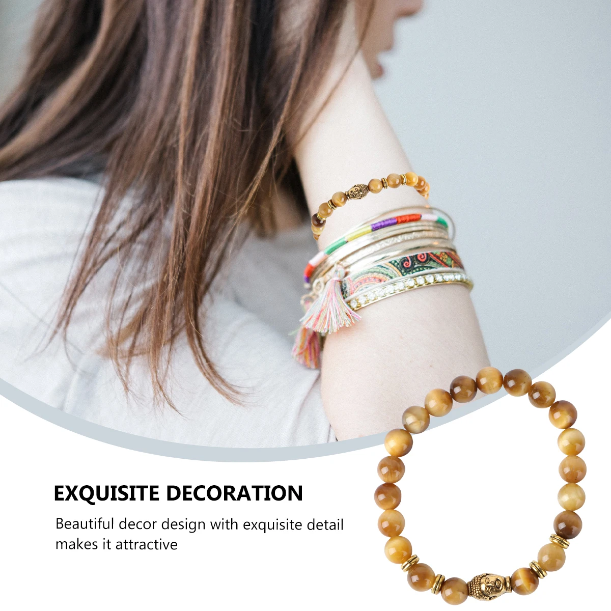 

Beaded Bracelet Durable Stretch Wrist Chain Perfect Gift for child Daughter Fashion nament H Bangle