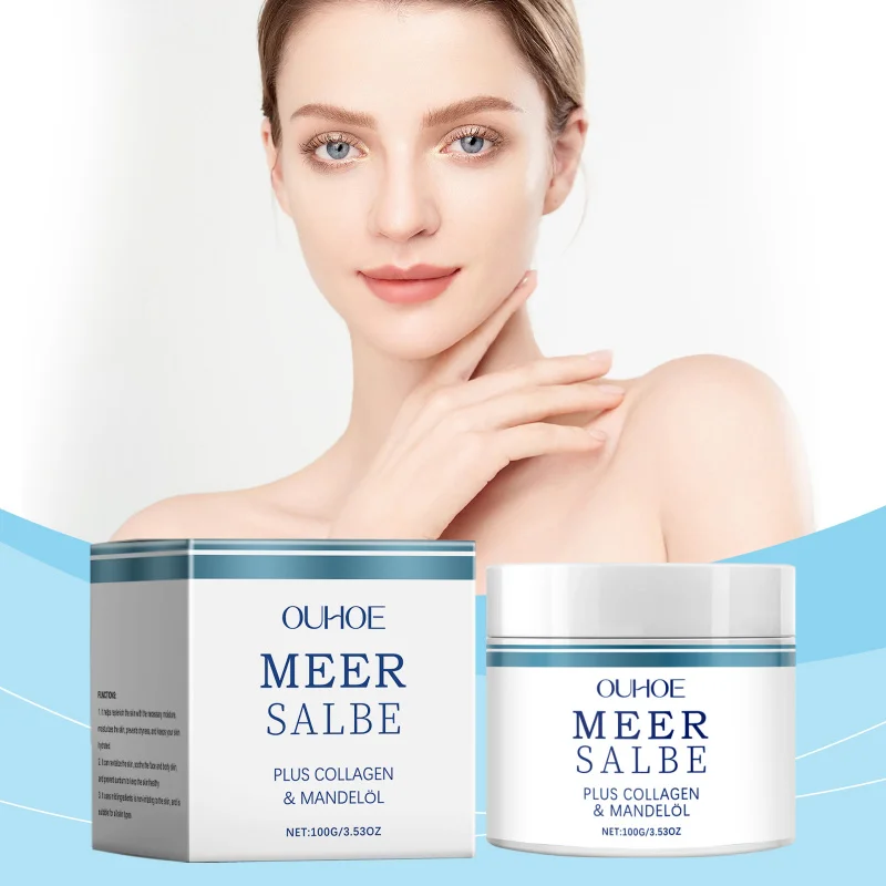 

Nourishing Moisturizing Face & Body Cream - 100g Sea Salt, Glycerin & Collagen Formula, Deep Hydration, Improve Elasticity