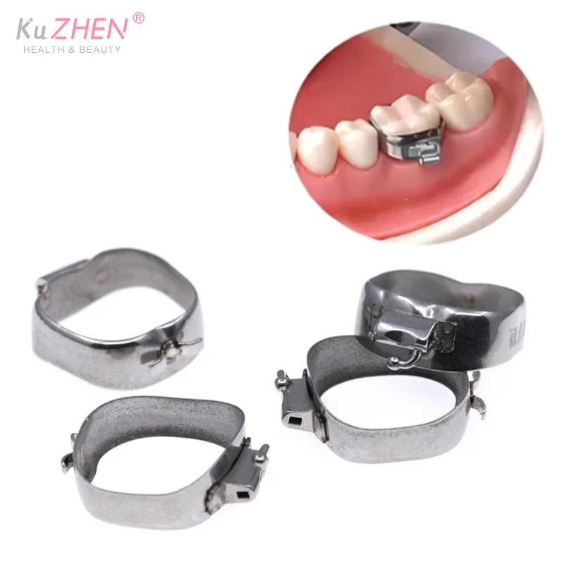 Stainless Dental Molar Band With Tube For 1st Molar U2L1 4Pcs Bands Roth 022 Non-Convertible U3/L2 34#-42+# Dentistry Material