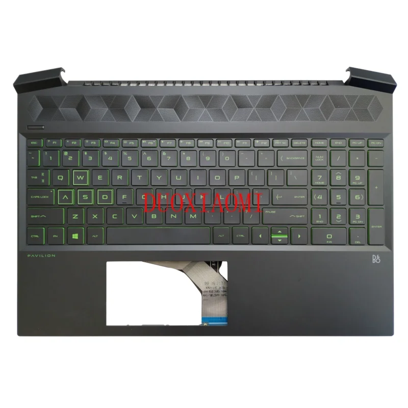 

Laptop new for HP Pavilion 15-ec palmrest backlit keyboard green keys L72597-001