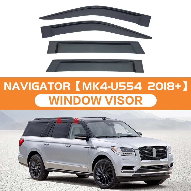 

For LINCOLN NAVIGATOR 2018+ Car Window Visor Awning Shelters Windshield Side Window Rain Sun Shade Auto Accessories