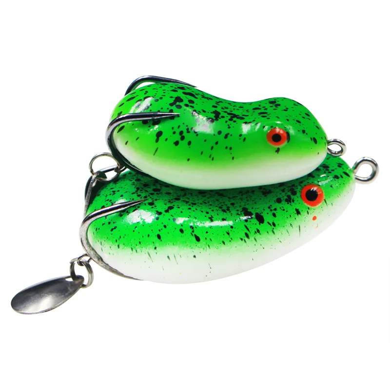 

Mini Soft Frog Fishing Lure Spinner Bait Metal Sequin Bkk Double Hook Thunder Frog Bait 4cm 7g Topwater Wobblers Swimbait
