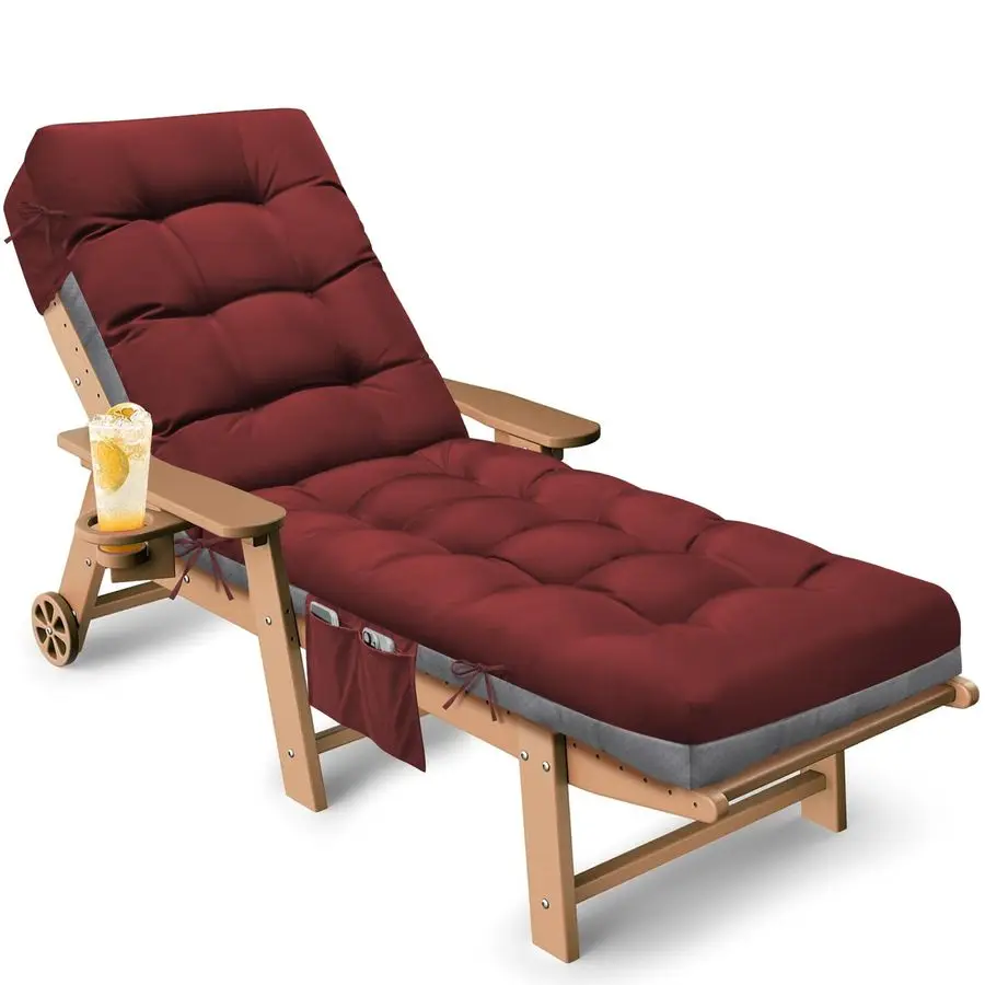 

Lounge Chair Cushion, Waterproof Replacement Chaise Lounge Cushions for Outdoor Furniture Thickened 71 x 22 x 4.7 Inches NonSlip