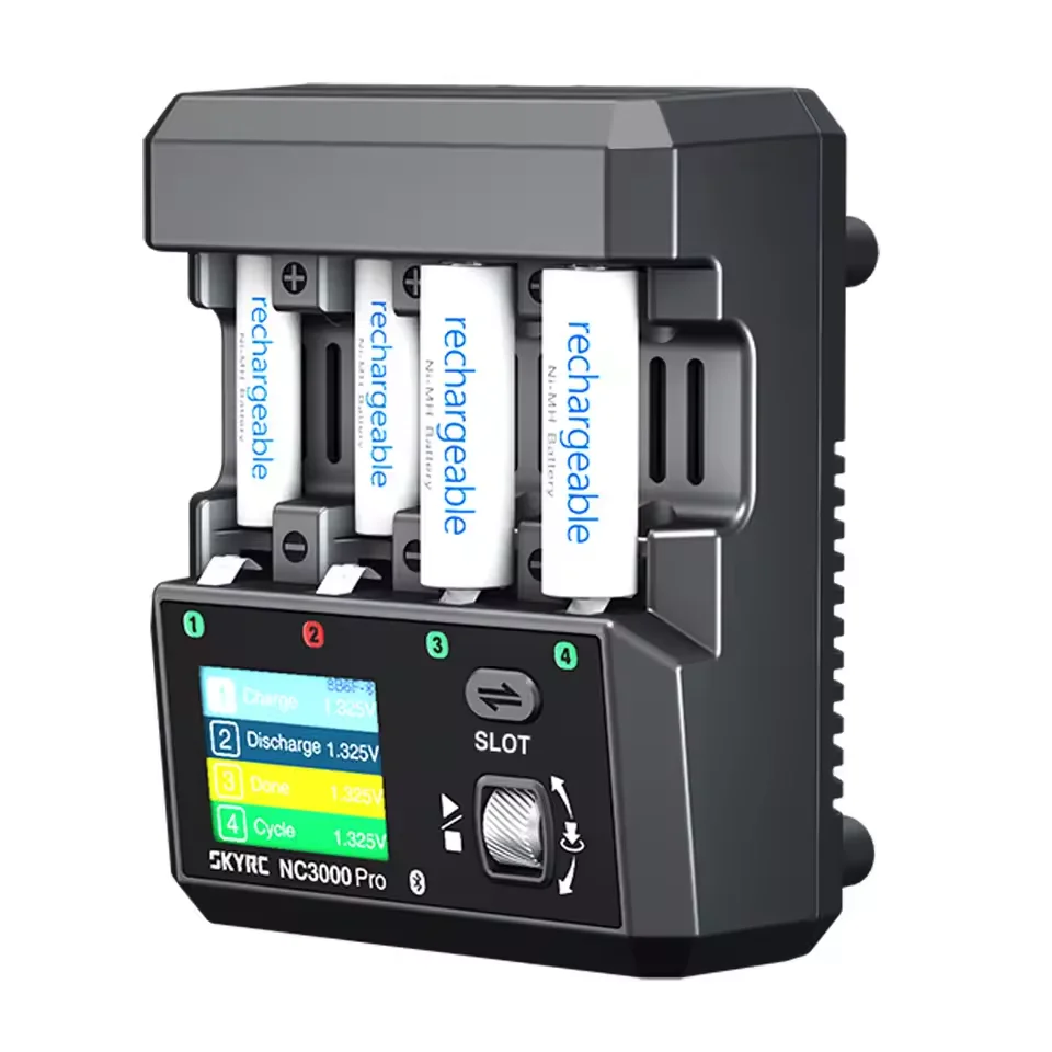 SKYRCNC 充電器 NC3000 PRO NiMH NiCd バッテリー PD/QC AA/AAA カラーLEDスクリーン APP制御 4スロット充電器 放電機能付き