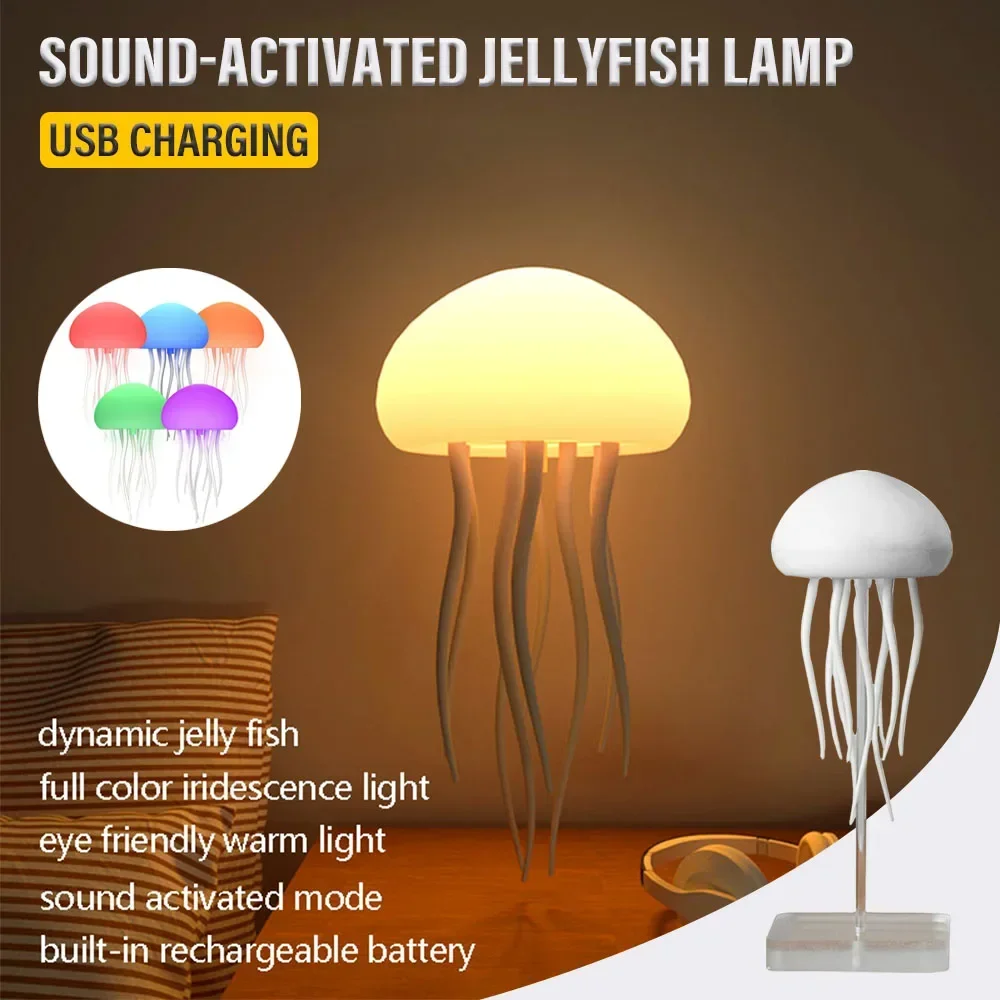 Led Acrylic Jellyfish Lamp Landscape Lamp Chandelier Plastic Pendant  Colorful Color Changing Atmosphere Decorative