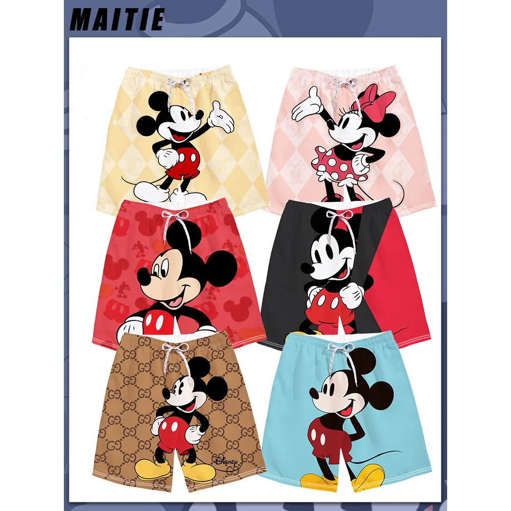

Mickey And Minnie Collaboration Shorts For Women's Summer 2025 New MINISO Disney Mickey Mouse Anime-Related Women's Pants