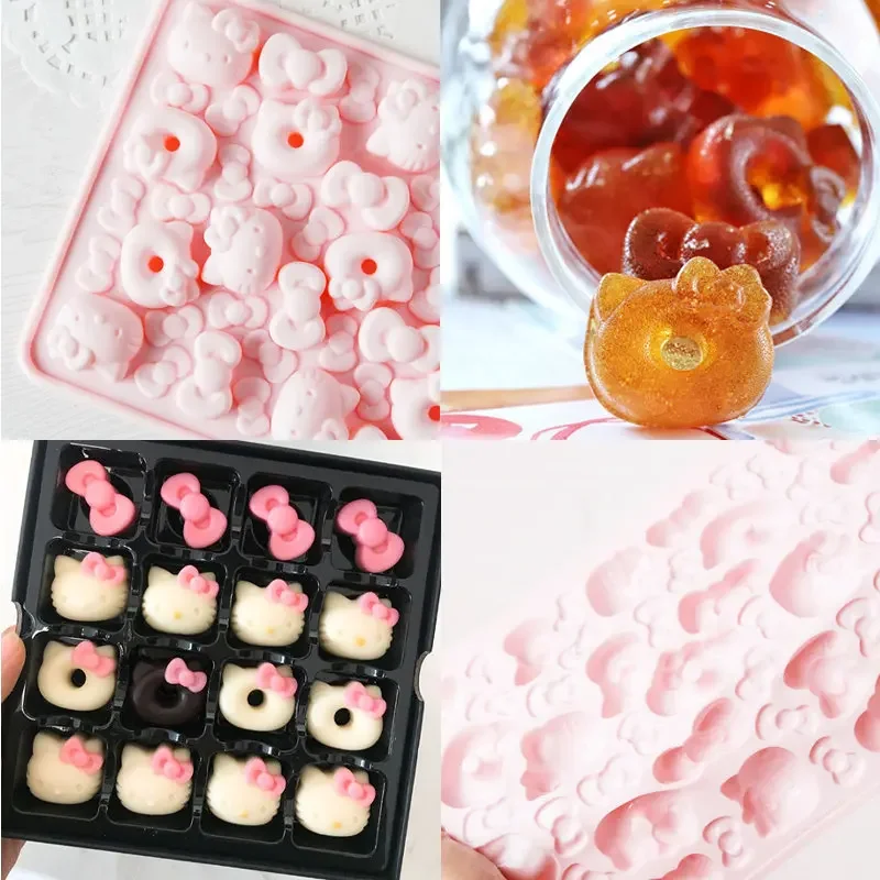 Hello Kitty 3D Cartoon Biscuit Mold Cookie Mold Press DIY Baking Accessories Cookie Cutter Set Custom Cookie Cutter Silica Gel