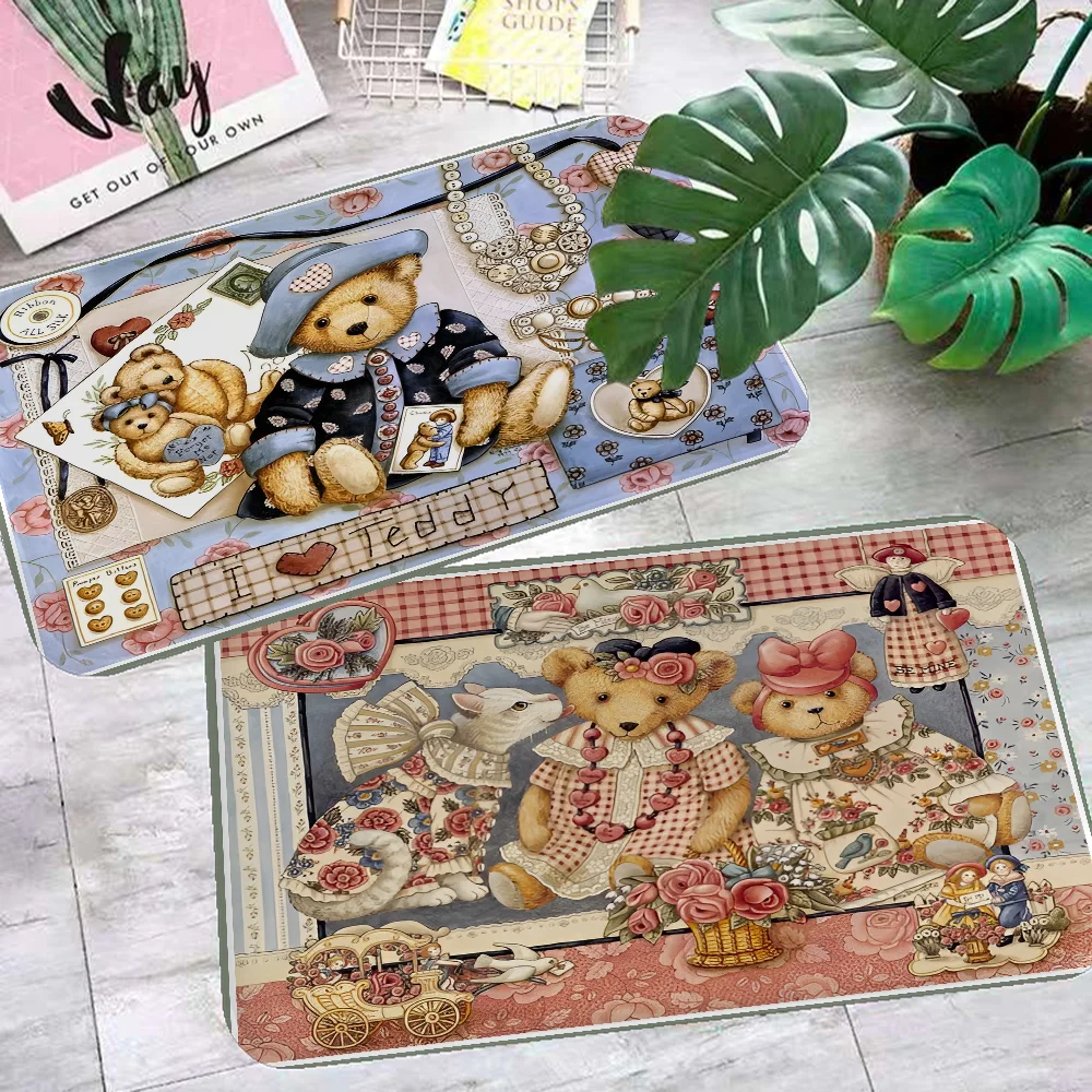 

T-Teddy B-Bear Art Room Mats Cheaper Anti-slip Modern Living Room Balcony Printed Welcome Rug