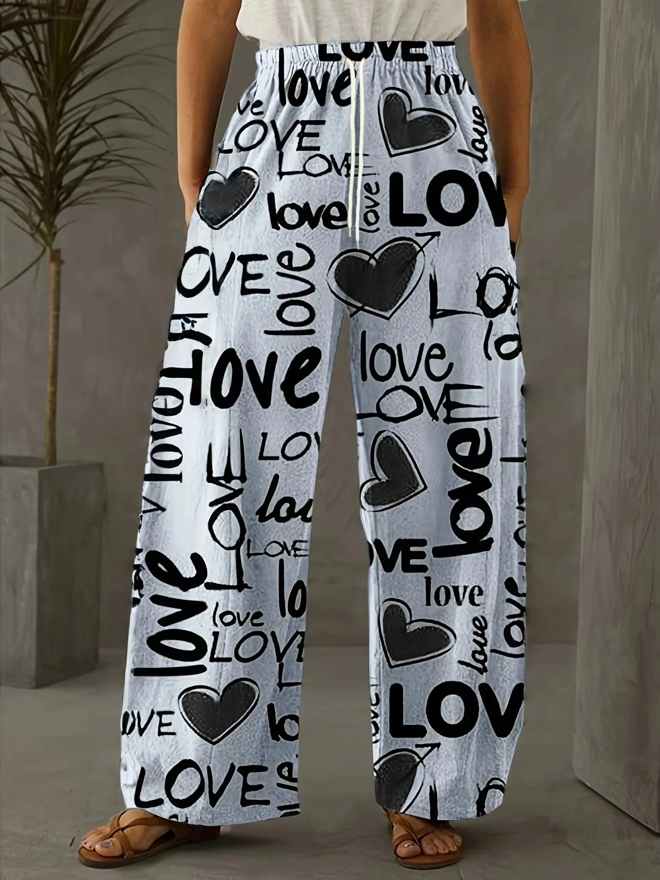 

Новые 3D-брюки с принтом «Любовь» для мужчин и женщин, быстросохнущие, легкие, повседневные, свободного кроя, на каждый день и на День святого Валентина