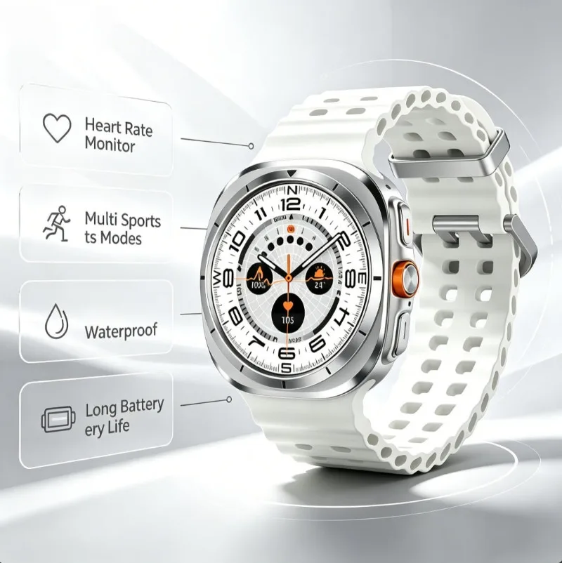 

New W7 Smartwatch, Waterproof Fitness Tracker with Sleep Heart Rate Blood Pressure Monitor