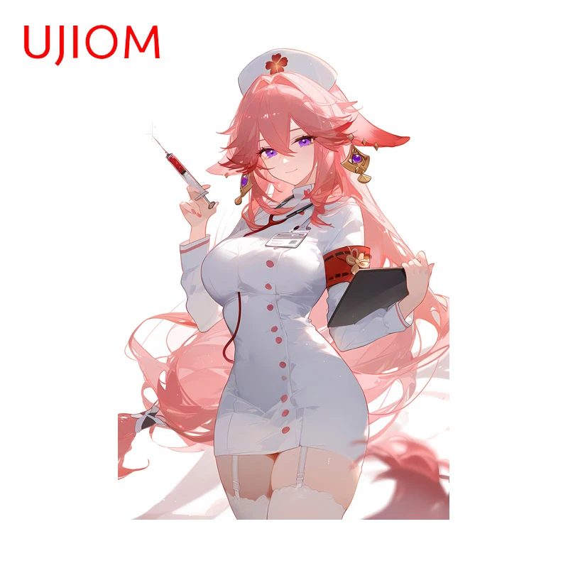 UJIOM Genshin Impact NSFW Yae Miko Wall Sticker Nurse Uniform Interesting Chambre Decal Suitable For Items Room Decor Poster