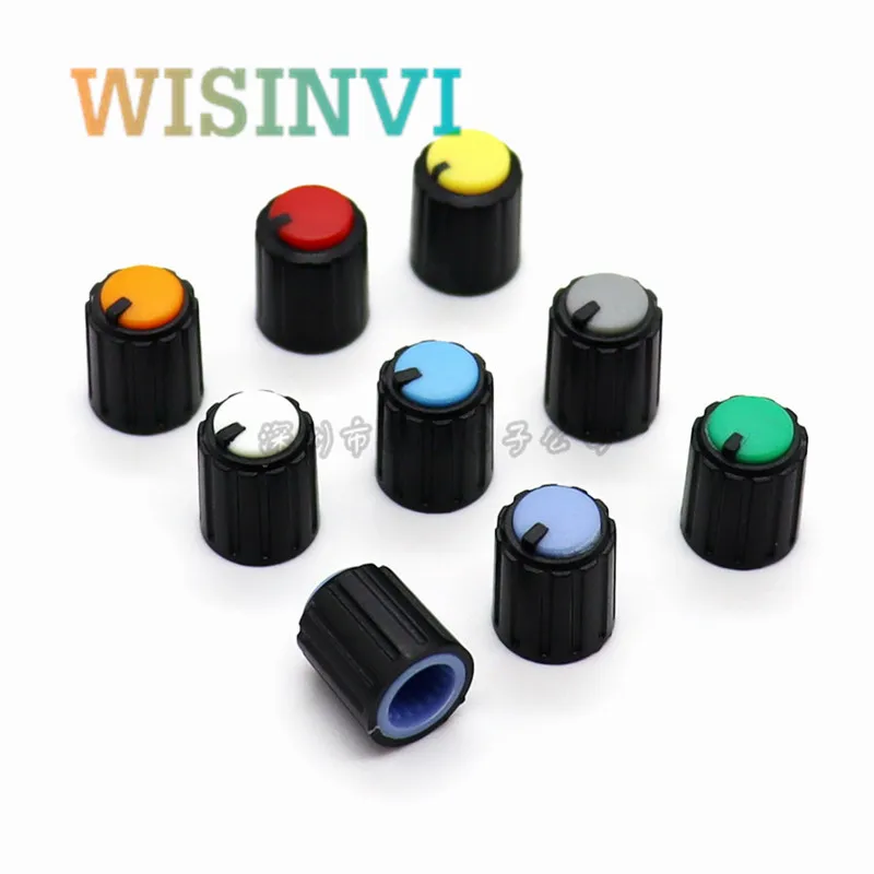 10PCS Plastic Small Knob Potentiometer Audio Equipment Knob Hat diameter 10 height 12MM Flower axis Inner Diameter 6MM