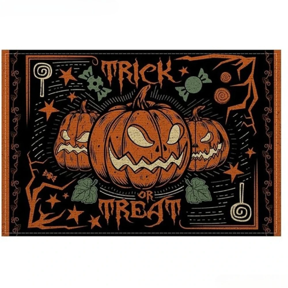 Halloween Themed Placemats, Heat‑Resistant & Non‑Slip, Decor Placemats for Creating Festive Atmosphere