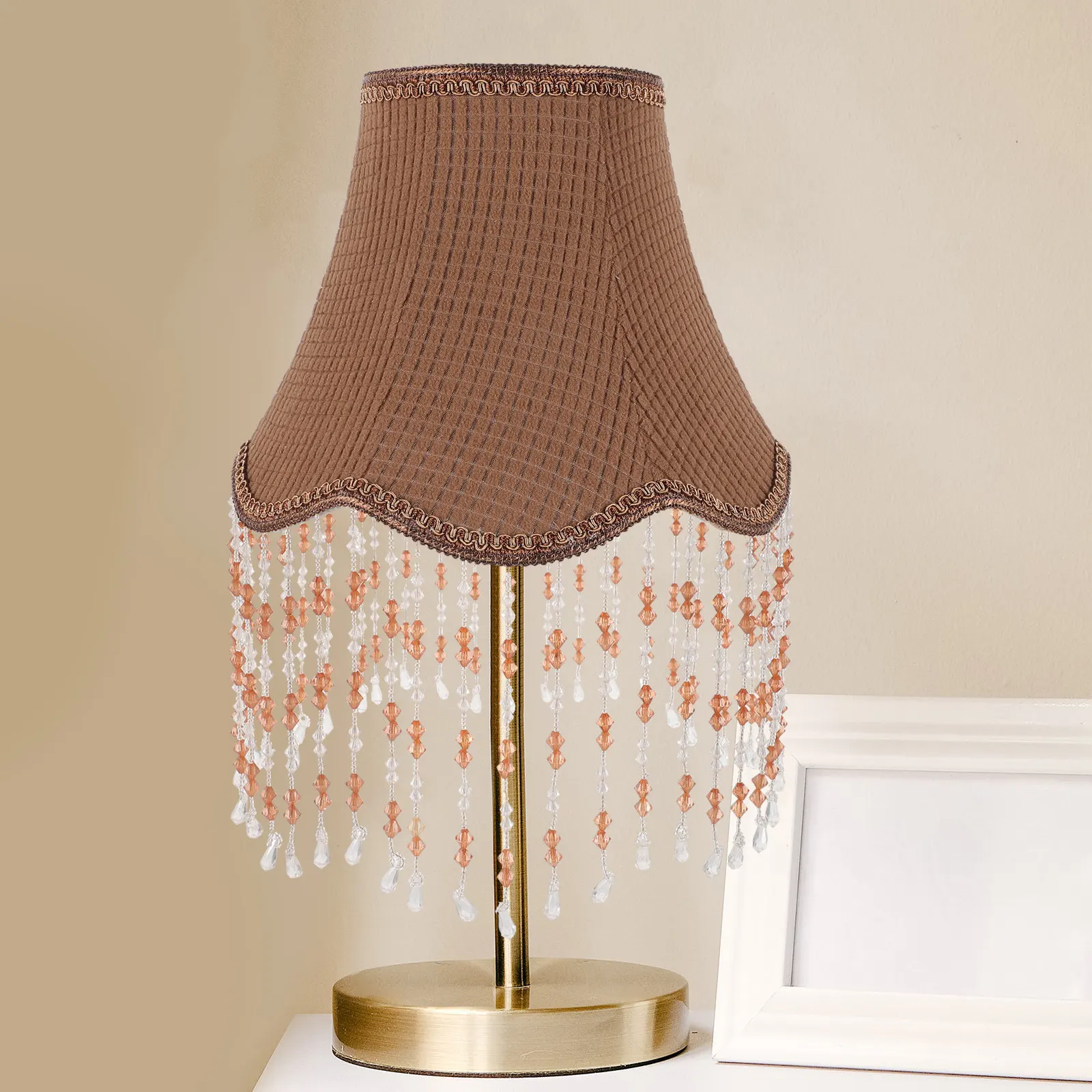Fringe Lampshade European Vintage Beaded Replacement for Table Lamps Fabric Tassel Lamp Shade Lampshades for Table Lamps