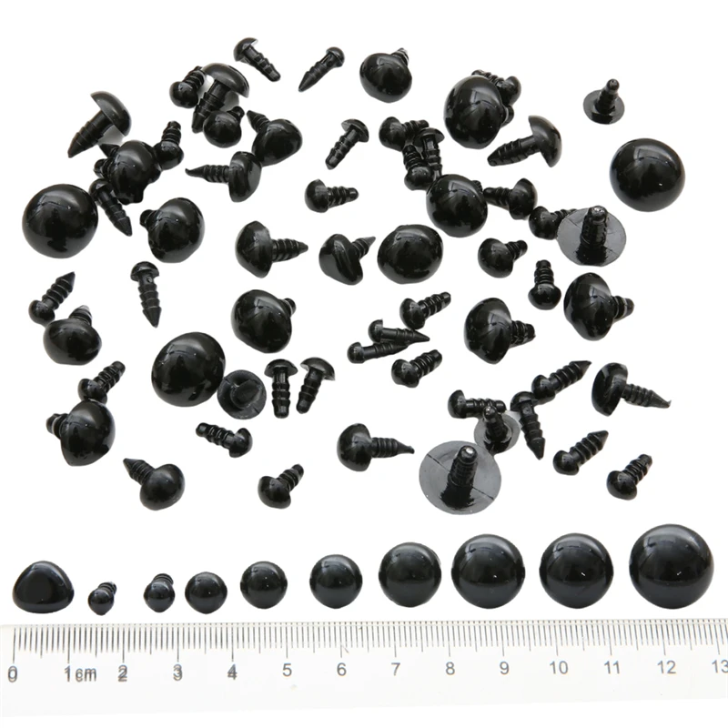 

6-50pair/bag 5-30mm Black Acrylic Safety Eyes with Washers For Amigurumi Crochet DIY Plush Toys Accessories Doll Making Supplies