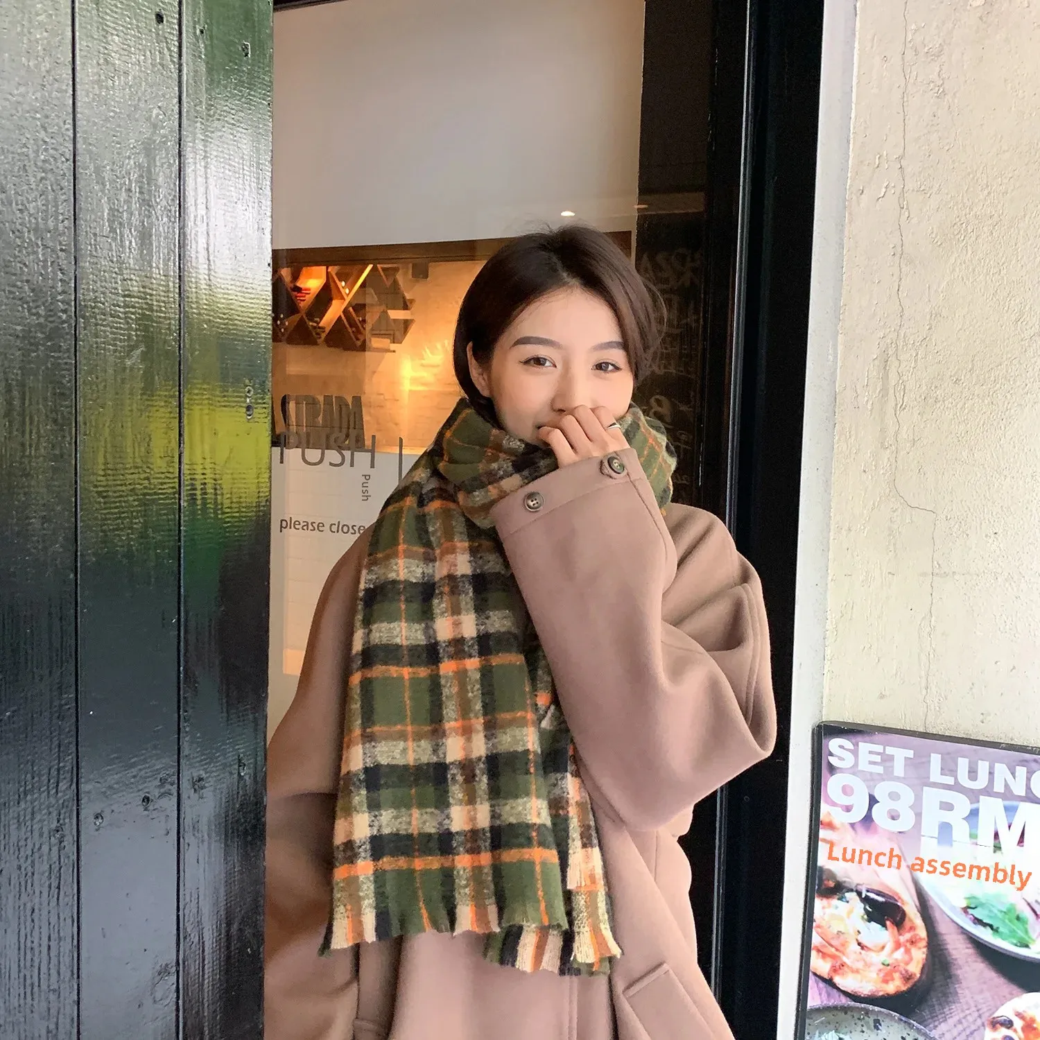 طبعة محدودة الخريف/الشتاء الاسكتلندي منقوشة وشاح الرجال الدافئة ساحة ربطة العنق زوجين النمط البريطاني اللون حجب وشاح المرأة #3