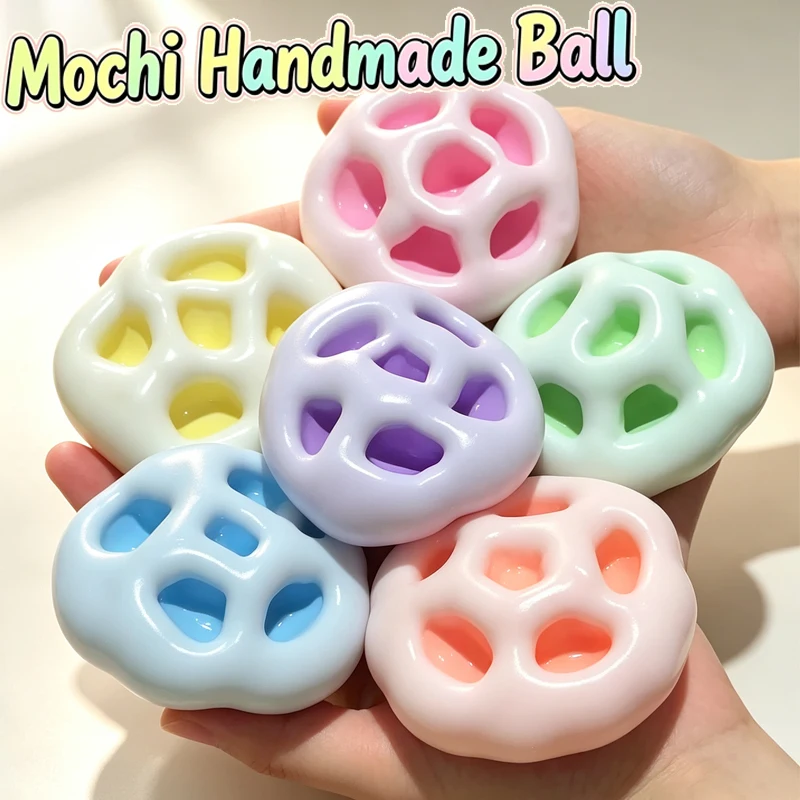 Soft Squishy Ice Skin Mochi Squeeze Ball Sensory Therapy Toy Multicolored Knead Stretch Office Desk Stress Relief Toy for Adults