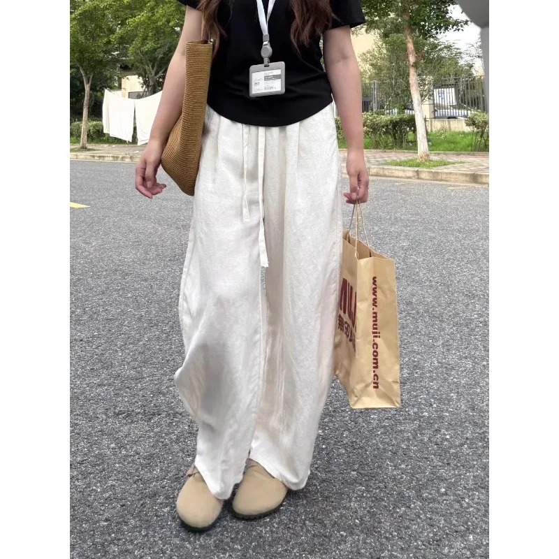 New Autumn Fashion Women's Trousers Have A Loose Drape Are Casual. The Thin Wide-leg Cotton Linen Trousers Versatile Comfortable