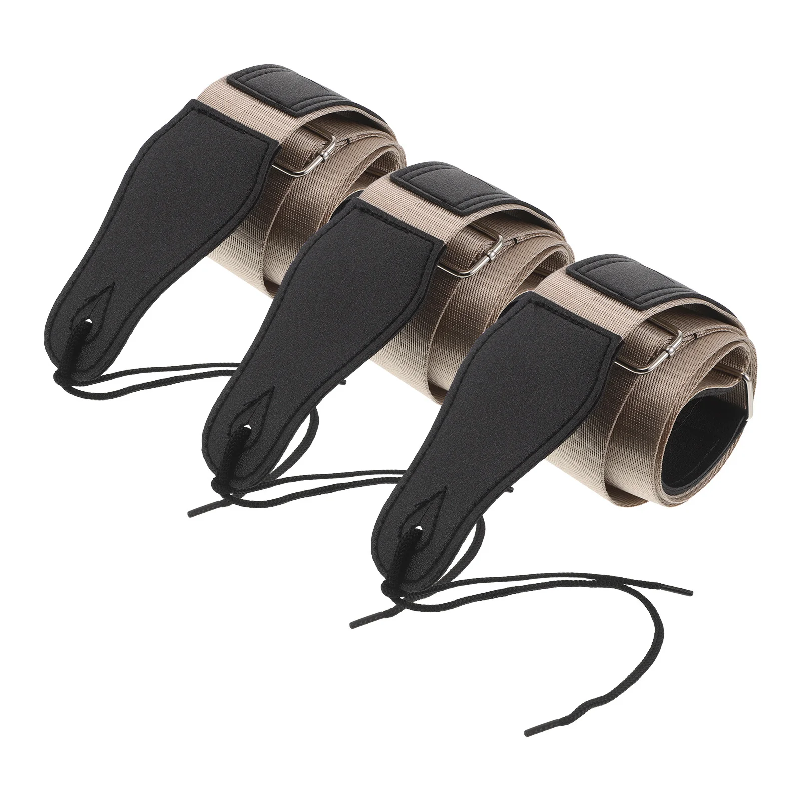 

3Pcs Guitar Strap Bundle Acoustic Electric Guitar Strap Khaki PU Adjustable Pick Holder Pad