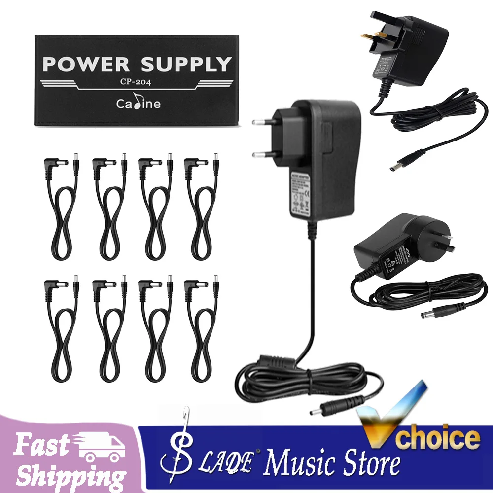 CP-204 Isolated Power Supply 8 Outputs Anti-Ground Noise Guitar Pedal Brick 500mA 9V & 9-12V Adjustable for Guitar Pedalboard