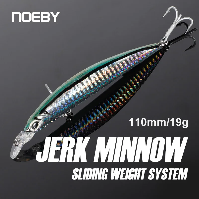 NOEBY Jerkbait Minnow – Wobbler hundimiento 110mm para lubina - imagen 5