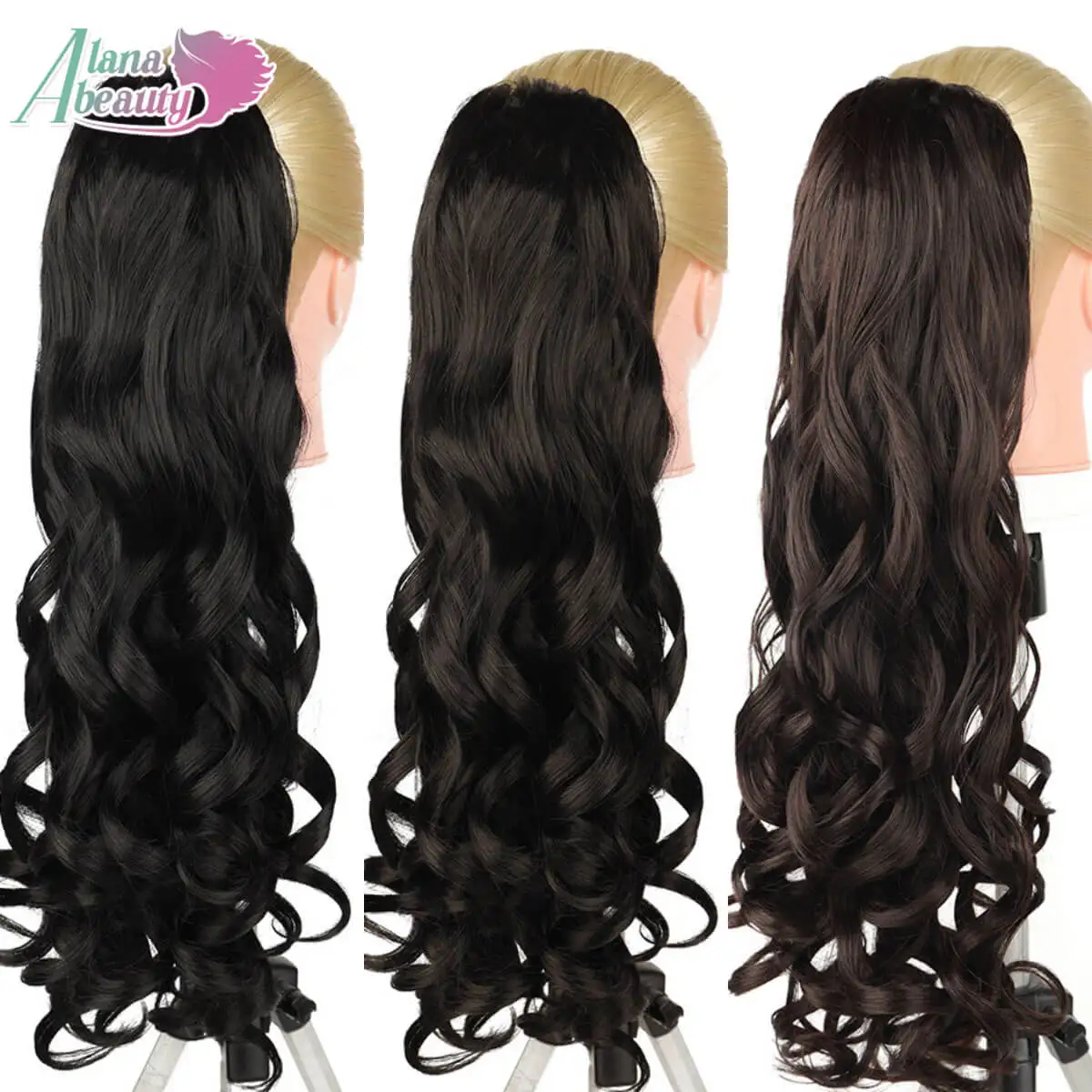 Alana Synthetic Retro Ponytail with Comb Europen Princess Curly Puff Ponytail Clip in Hair Tail Natural False Hair Extension