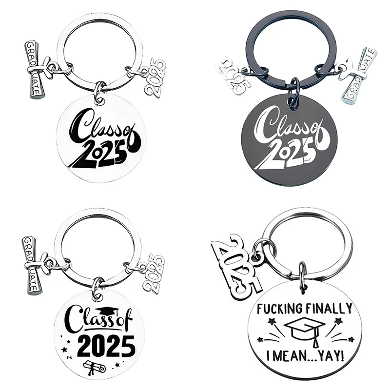Metal Graduation Gift Keychain Class Of 2025 Key Ring For High School College Graduation Graduation Season Souvenir