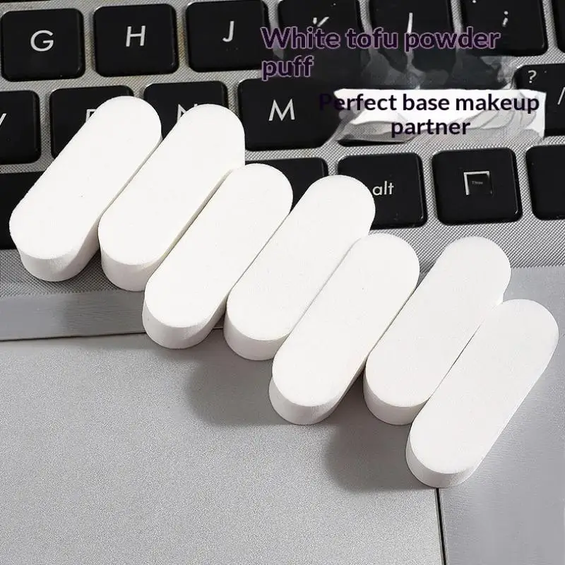 10 Pcs Soft Makeup Sponge Wet And Dry Use White Puff Foundation Concealer Smearing Powder Puff Cosmetics Tool