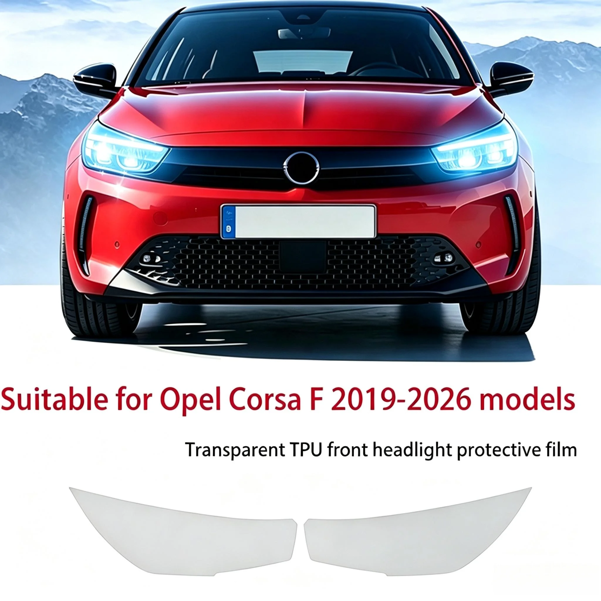 TPU Car Headlight Protective Film For Opel Corsa F 2019-2026 Transparent Smoke Pre Cut Anti-Scratch Auto Vinyl Wrap Film
