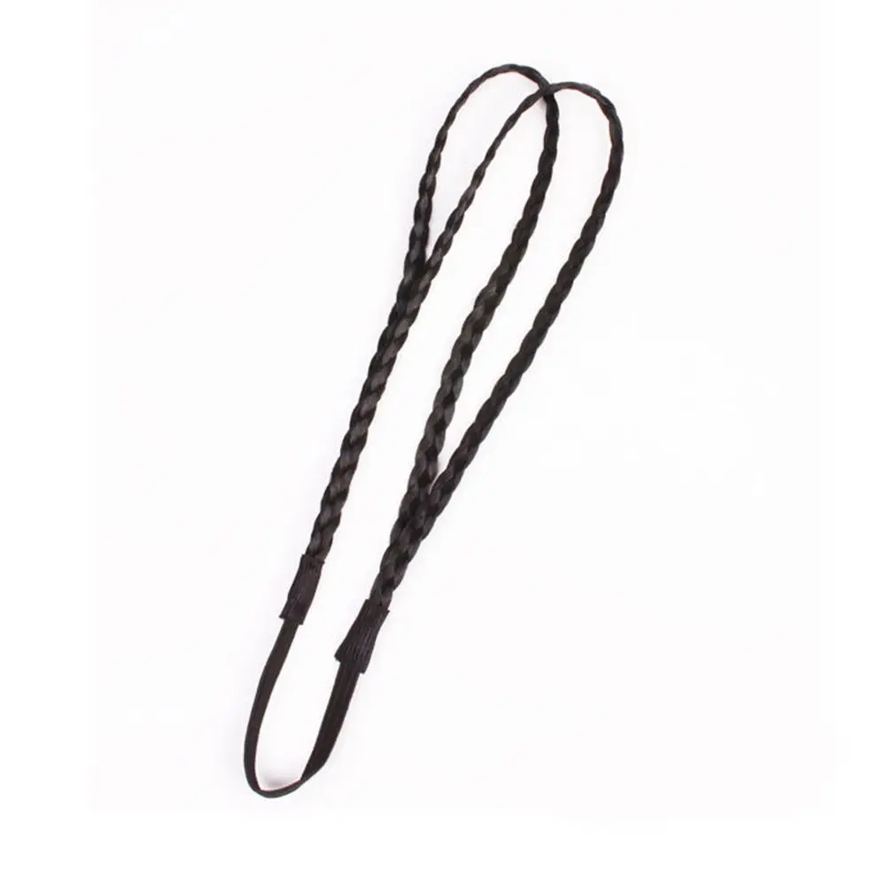 

Повязка на голову Pop Princess, двойная плетеная, с эффектом синтетического парика, аксессуар для волос