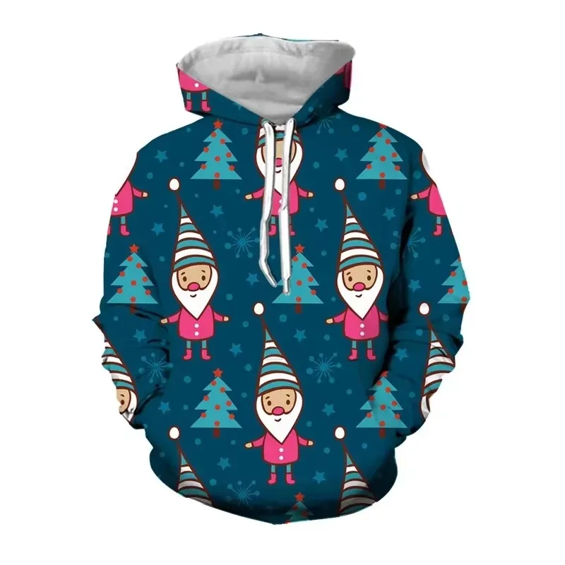 2025 جديد عيد الميلاد الملابس 3D الرقمية ملابس منقوشة بكم طويل عيد الميلاد قميص رياضي للرجال والنساء ألياف البوليستر هوديي #2