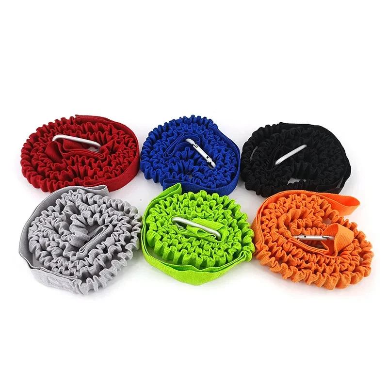 DIZETION 1PC elastische Kajak-Paddel-Leine verstellbar mit Sicherheitshakenstange, gewickeltes Lanyard, Kordel, Seil, Bootszubehör – Detail 2