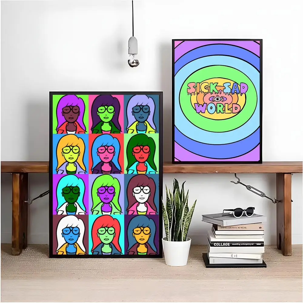 كارتون D-Daria أنيمي المشارك HD الفن لزجة جدار مقاوم للماء غرفة المعيشة المنزلي غرفة نوم بار #2