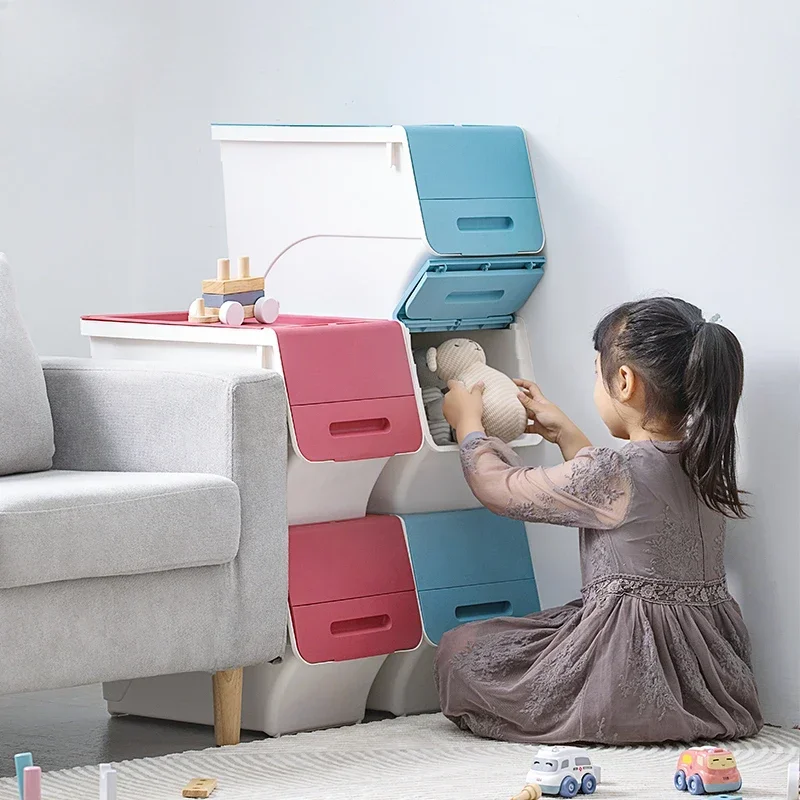 

Children's Toys Storage Box Multi-Layered Plastic Organizer for Snacks Desk Organizer Large Capacity Home Storage