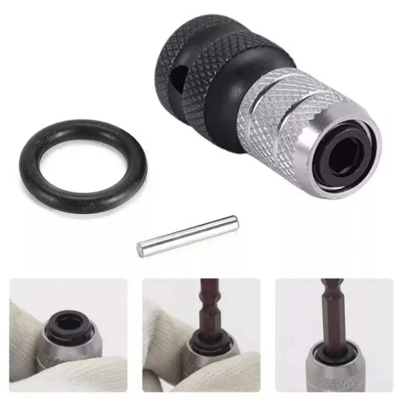Electric Wrench adapter 1/2 Inch Square to 1/4 Inch Hex conversion head expansion bit Hex Ratchet Socket Converter 1pc