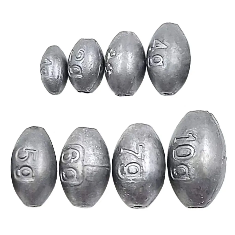 

16Pcs Egg Weights Fishing Sinkers Texas Carolina Rig Bass Fishing Oval Slip Lead Worm Weight Mixed Size 1g 2g 3g 4g 5g 6g 7g 10g