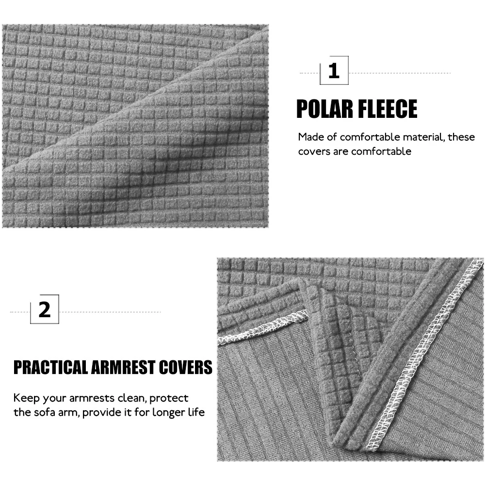 

2Pairs Stretchable Sofa Armrest Protective Covers Comfortable Long-Lasting Couch Arm Protectors for Living Room Bedroom Decor
