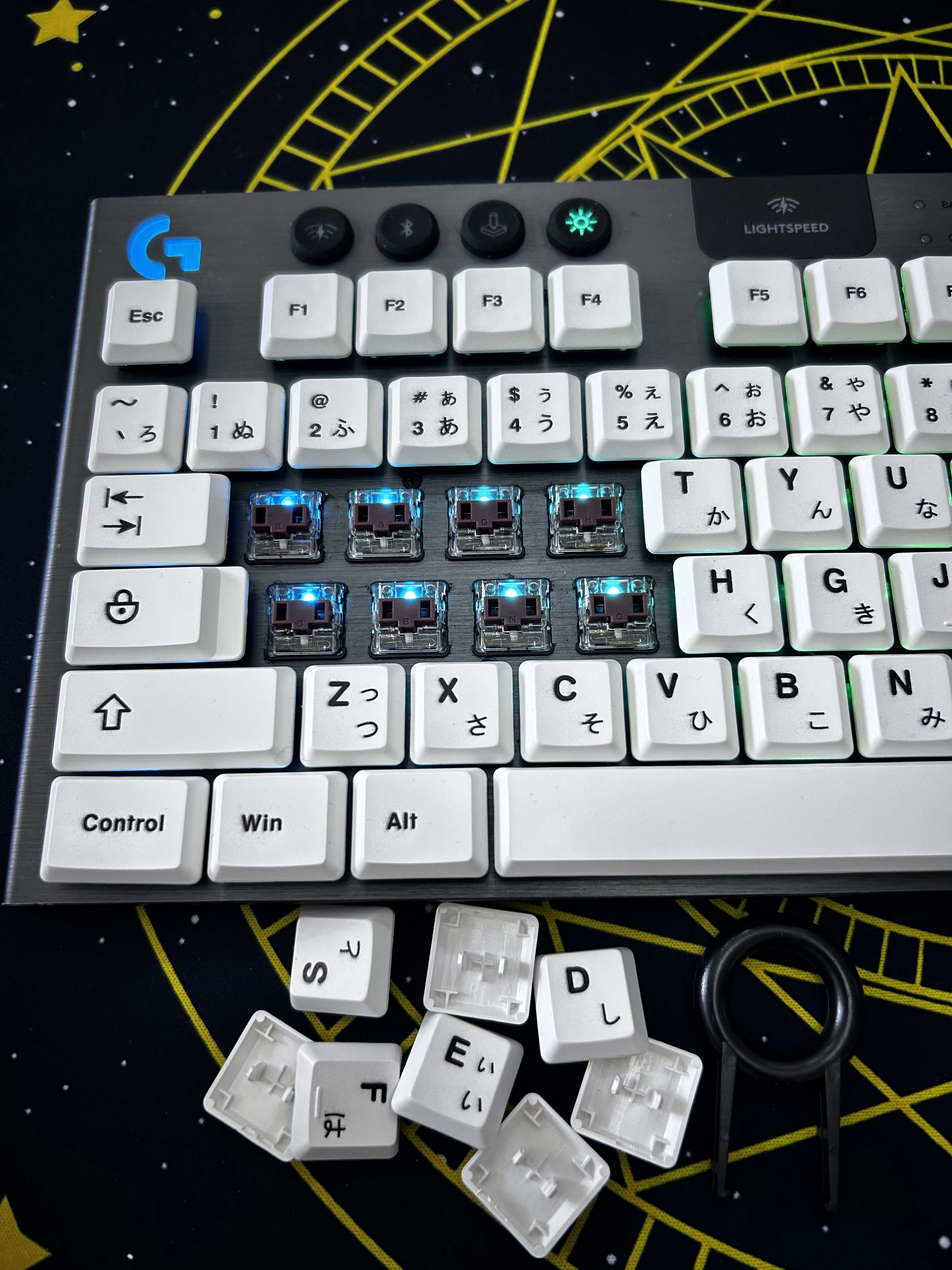 Minimalist Japanese keycap PBT material compatible with Logitech G815/G913/G915/TKL series mechanical keyboard, no fading