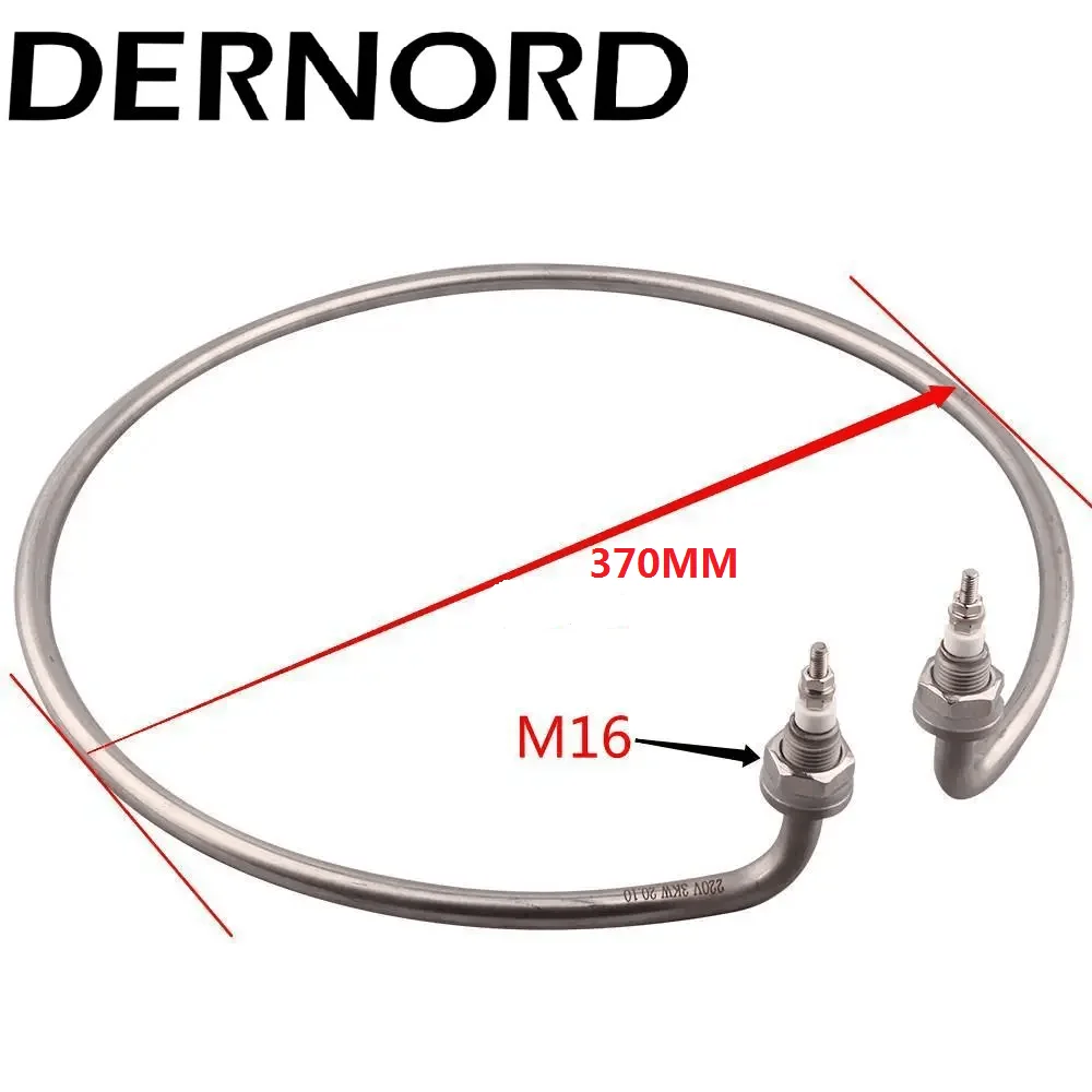 DERNORD 220V M16 Thread Circle Immersion Heater 3/4/5KW SUS304 Outer Diameter 370mm Round Water Heating Element