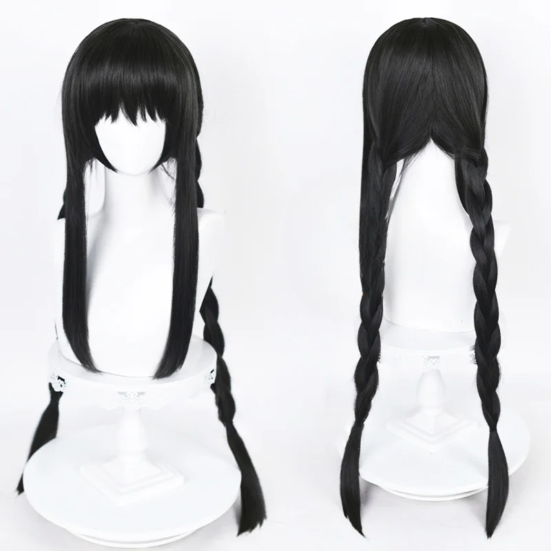 2 Styles Akemi Homura Cosplay Synthetic Wig 90cm Long Black Wigs Cosplay Anime Wig Heat Resistant Hair Halloween