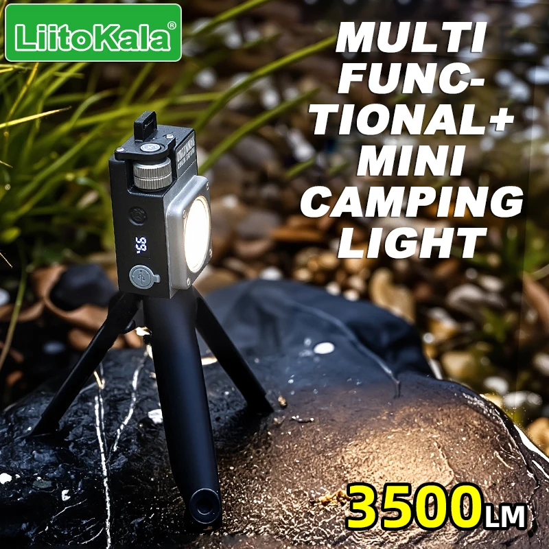 LiitoKala XY-009 3500LM Luce da esterno – Ricaricabile, Impermeabile, Base magnetica, Display digitale, Autonomia 12 ore, Compatta