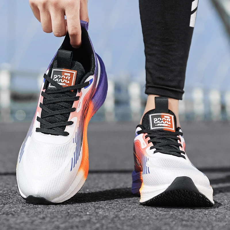 أحذية رياضية وترفيهية، أحذية رجالية، أحذية ماراثون كبيرة الحجم مبطنة بالهواء، مطاط منسوج لجميع المواسم، مقاومة للاهتراء، مضادة #6