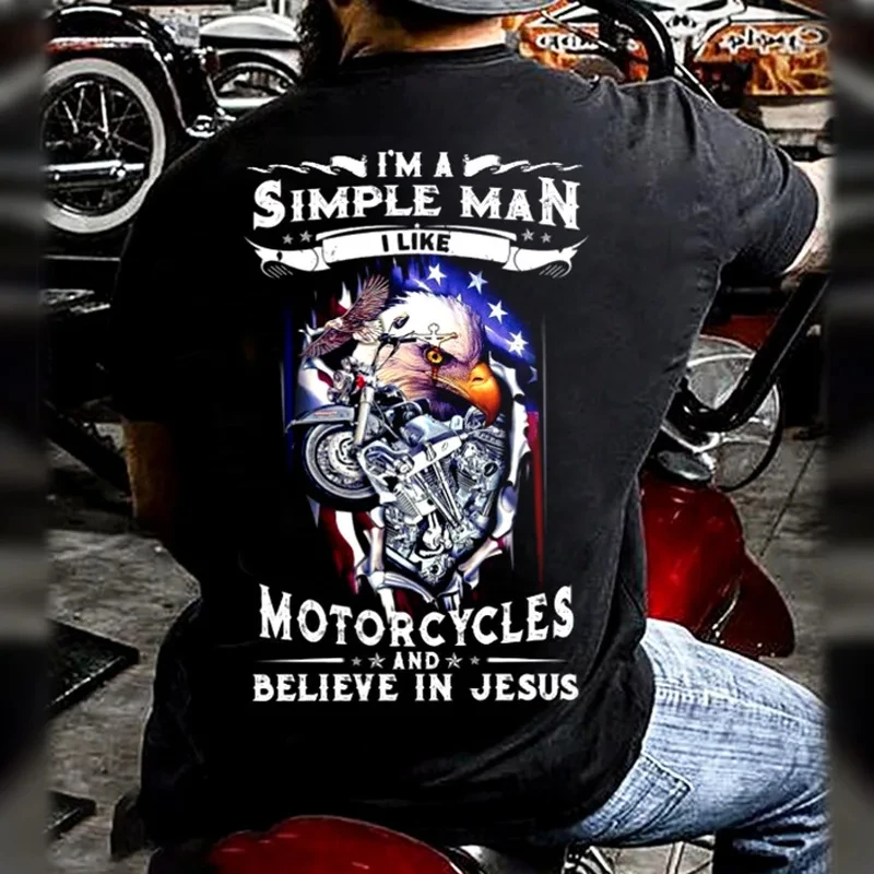 Summer Motorcycle T Shirt For Men Motor Biker 3d Print Vintage Short Sleeve Old Man Tee Shirt Homme Moto T-shirt Racing Camiseta