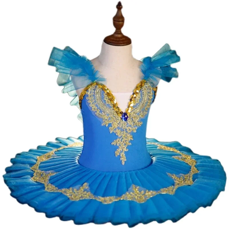 

Blue Pink White Girl Professional Ballet Tutu Tulle Dress Gymnastics Leotard Diamond Dance Costume Ballet Leotard Girl Ballerina
