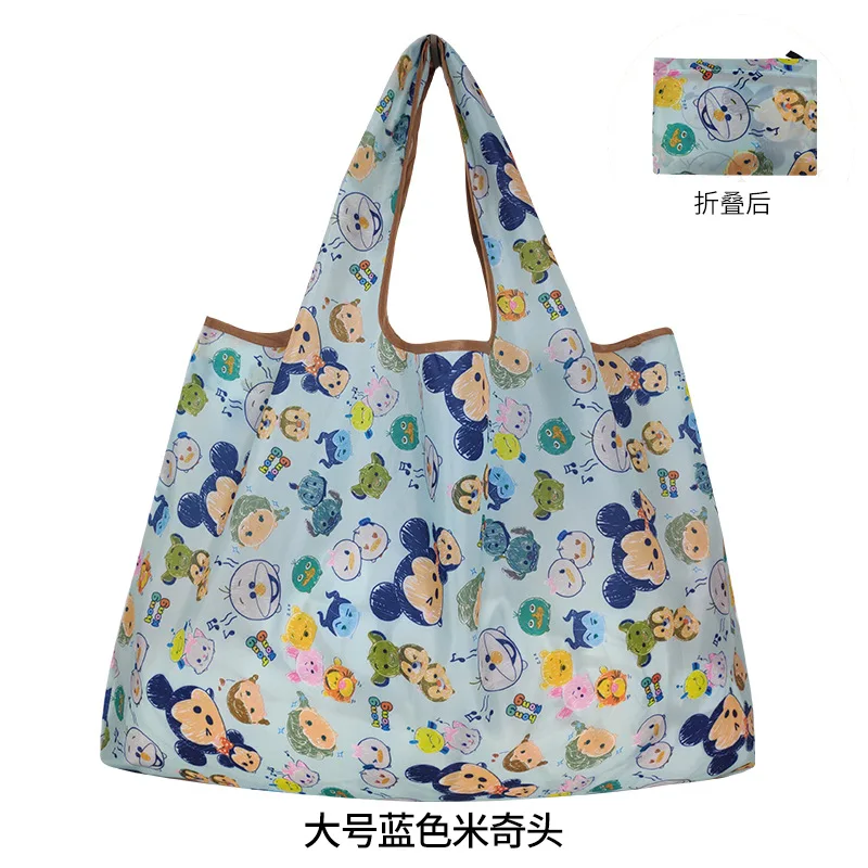 Mickey Minnie Mouse Disney Shopping Bag Portable Waterproof Storage Pouch Tote Bags Foldable Handbag Children Toy Organizer Gift